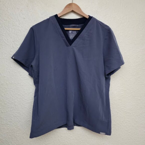 Figs Oran Short Sleeve Scrub Top in Blue Women's Size XL - Picture 1 of 7